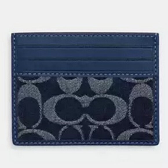 Coach Deep Blue Signature Denim Belt Bag & Card Wallet Double Bundle, NWT - Picture 2 of 9